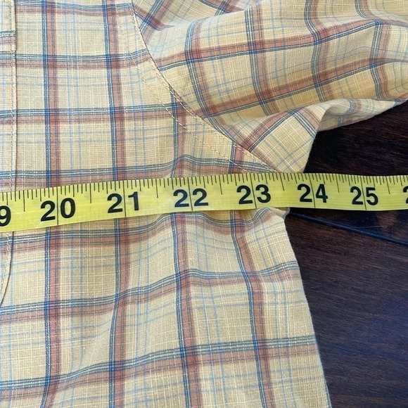 Columbia Men’s plaid short sleeved button down shirt Mustard Yellow Size L - Picture 9 of 13